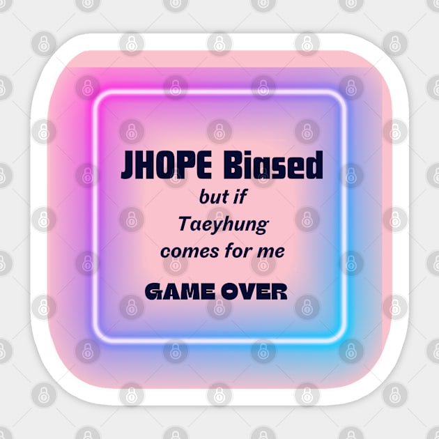 JHOPE biased but if Taehyung comes for me Sticker by B1schTheres7